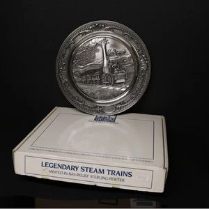 Rhodes Steam Engine Pewter Train Plate
